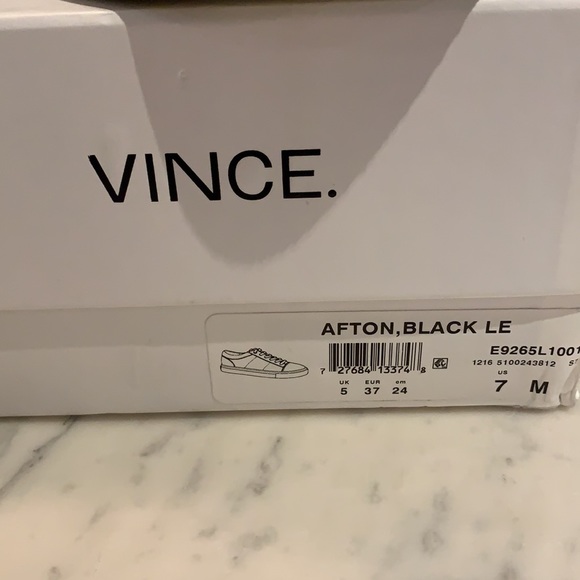 Vince - Afton Black Leather Lace Up Low-Top Sneaker - Picture 2 of 9